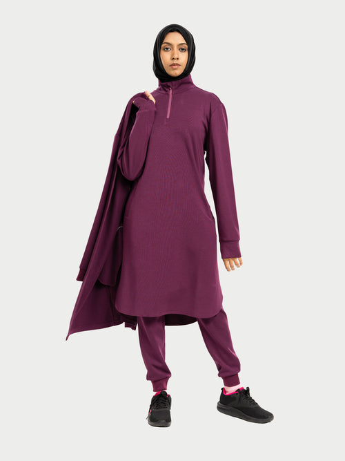 NisaFit Raaha Loungewear Set - Deep Plum
