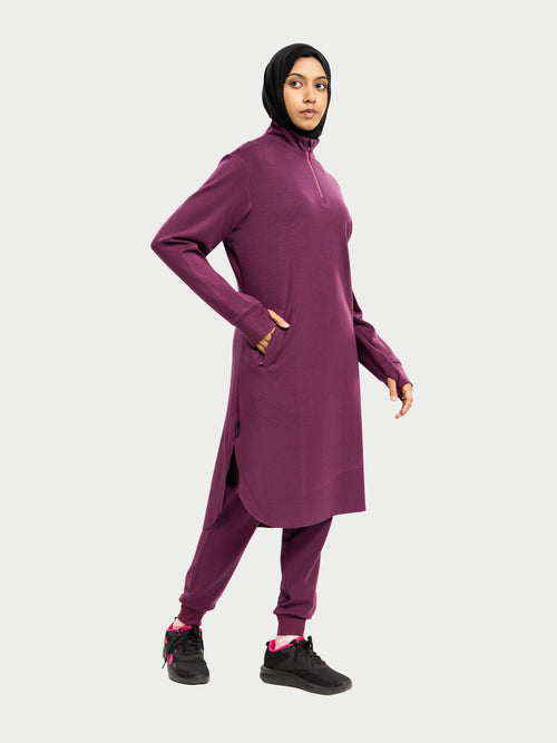 NisaFit Raaha Loungewear Set - Deep Plum