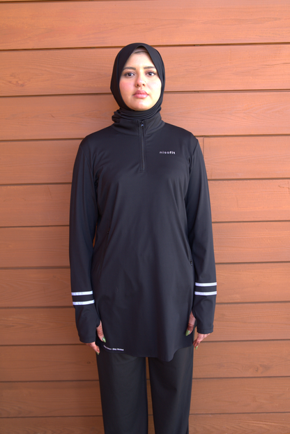 Nisafit Performance Longline Top – Black
