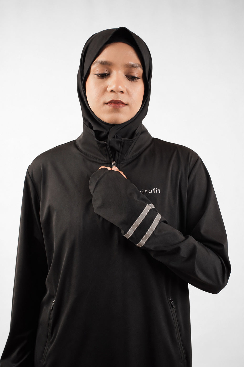 NisaFit Performance Longline Top – Black