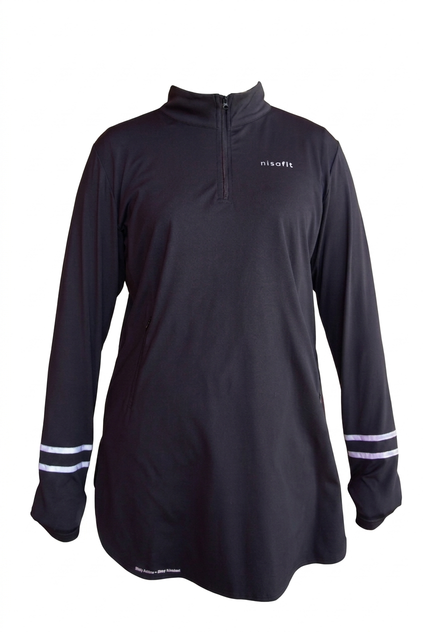 Nisafit Performance Longline Top – Black