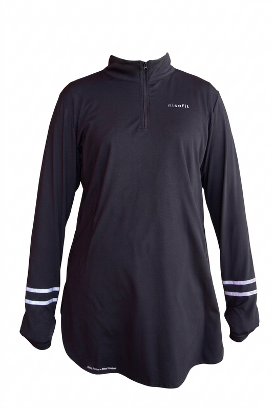 Nisafit Performance Longline Top – Black